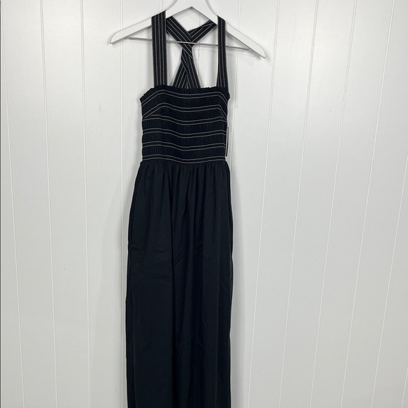 Liverpool Dresses & Skirts - Liverpool Womens 2 Looks Midi Dress Black M Smocked Bodice Pockets XX Straps NWT